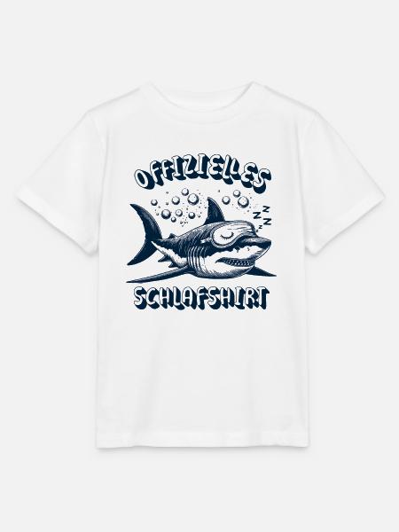 Offizielles Schlafshirt müder Hai - Stanley/Stella Kinder T-Shirt MINI CREATOR - Weiß