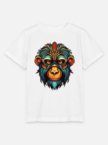 Affe Portrait - Stanley/Stella Kinder T-Shirt MINI CREATOR  - Weiß