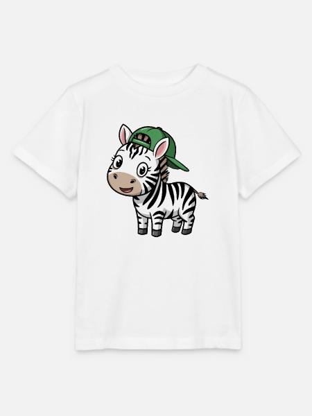 Süßes Zebra mit Mütze - Stanley/Stella Kinder T-Shirt MINI CREATOR - Weiß