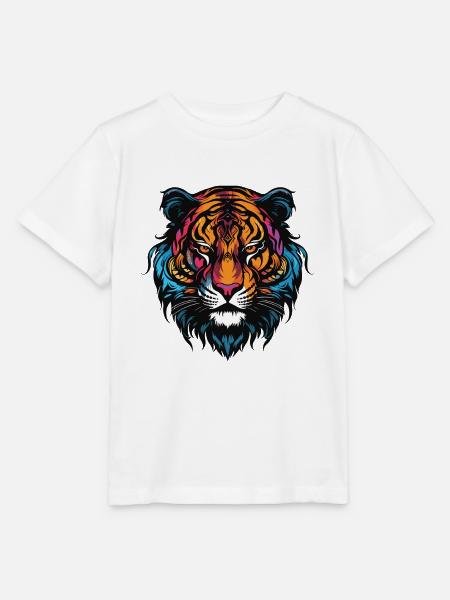 Tiger Portrait - Stanley/Stella Kinder T-Shirt MINI CREATOR - Weiß