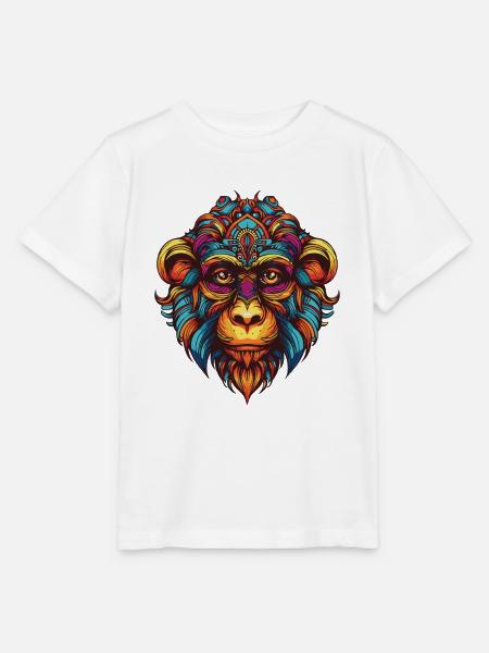Affe Portrait - Stanley/Stella Kinder T-Shirt MINI CREATOR  - Weiß