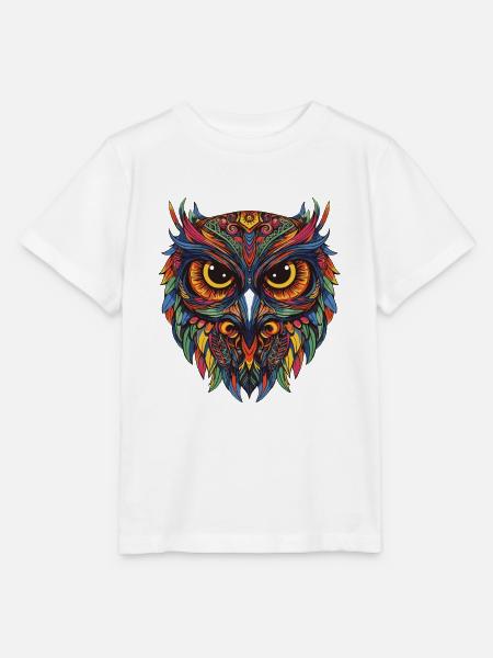 Eule Portrait - Stanley/Stella Kinder T-Shirt MINI CREATOR - Weiß