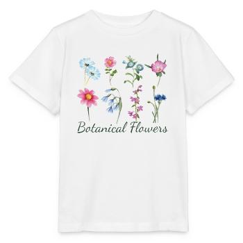 Aquarelle Fleurs Botaniques Illustration Aquarelle - T-shirt bio MINI CREATOR Stanley/Stella Enfant - blanc - Devant - Maike (125cm)