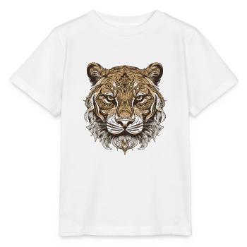 Tiger Porträt - Stanley/Stella Kinder T-Shirt MINI CREATOR  - Weiß - Vorne - Maike (125cm)