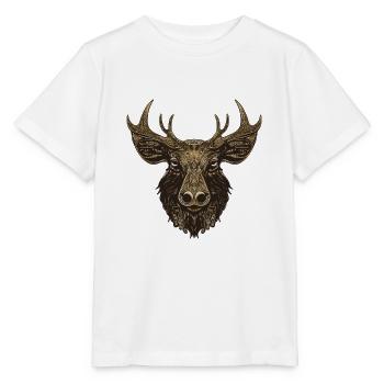 Elch Porträt - Stanley/Stella Kinder T-Shirt MINI CREATOR  - Weiß - Vorne - Maike (125cm)
