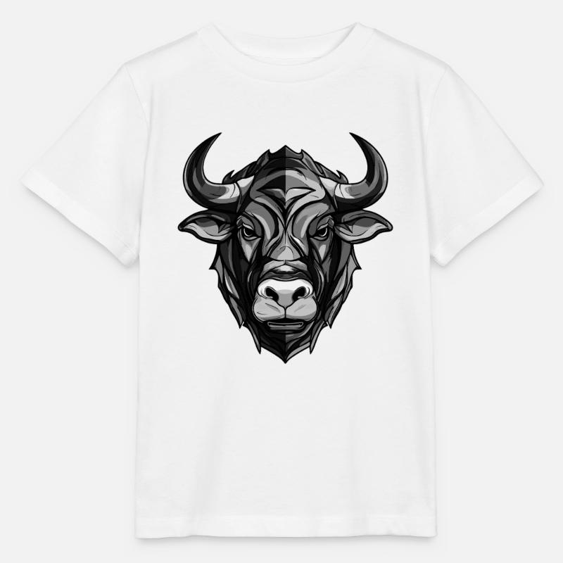 Tête de Taureau Taureau - T-shirt bio MINI CREATOR Stanley/Stella Enfant - blanc