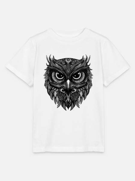 Eule Portrait - Stanley/Stella Kinder T-Shirt MINI CREATOR - Weiß