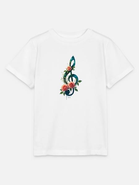 Blumiger Violinschlüssel Harmonie - Stanley/Stella Kinder T-Shirt MINI CREATOR - Weiß