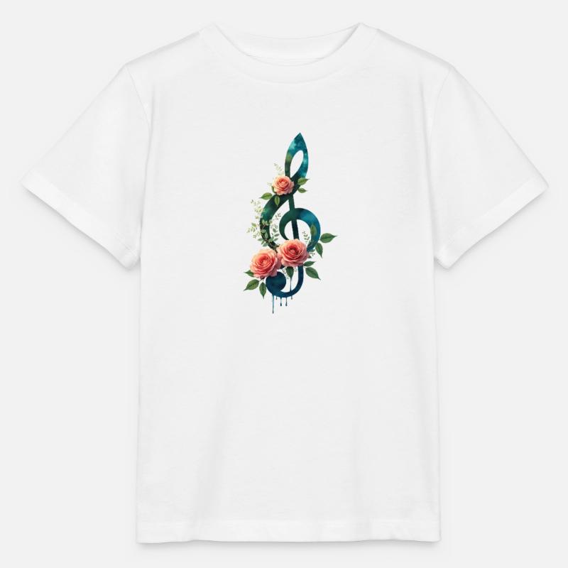 Harmonie florale de la clé de sol - T-shirt bio MINI CREATOR Stanley/Stella Enfant - blanc