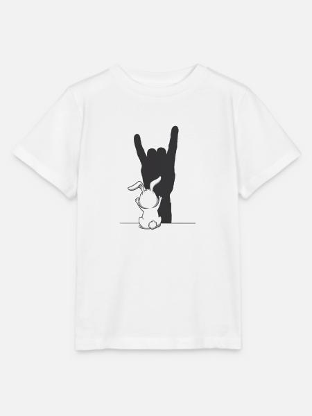 Rock Bunny – Le lapin le plus cool sous les projecteurs - T-shirt bio MINI CREATOR Stanley/Stella Enfant - blanc