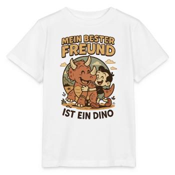 My best friend is a dinosaur - Stanley/Stella MINI CREATOR Kids’ T-Shirt - white - Front - Maike (125cm)