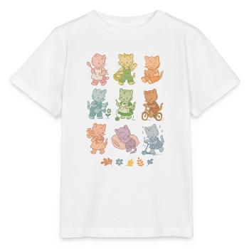 Chats rétro ludiques | Vintage Look - T-shirt bio MINI CREATOR Stanley/Stella Enfant - blanc - Devant - Maike (125cm)