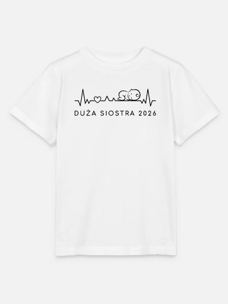 Große Schwester 2026 Herzschlag Polnisch - Stanley/Stella Kinder T-Shirt MINI CREATOR - Weiß