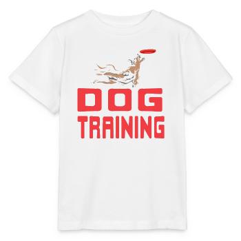 L’éducation canine est ma fierté de héros de frisbee - T-shirt bio MINI CREATOR Stanley/Stella Enfant - blanc - Devant - Maike (125cm)