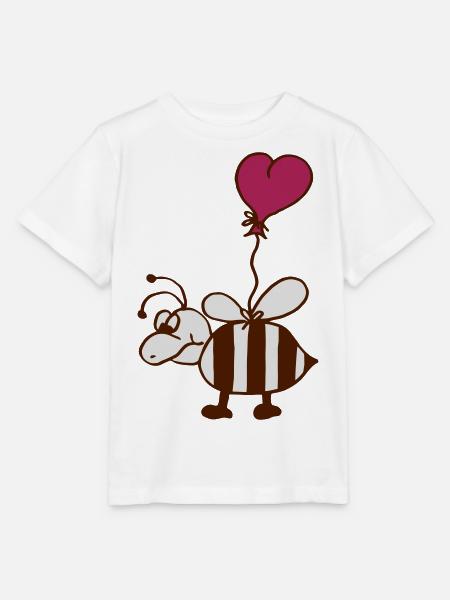 verliebte Biene - Stanley/Stella Kinder T-Shirt MINI CREATOR  - Weiß