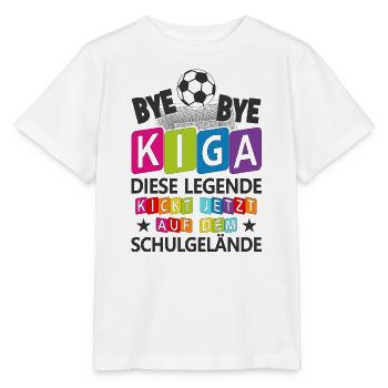 Einschulung Fußball Kindergarten Schule Geschenk - Stanley/Stella Kinder T-Shirt MINI CREATOR  - Weiß - Vorne - Maike (125cm)