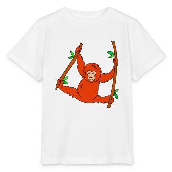 Orang Utan - Stanley/Stella Kinder T-Shirt MINI CREATOR  - Weiß - Vorne - Maike (125cm)