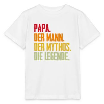 Papa Mann Mythos Legende - Stanley/Stella Kinder T-Shirt MINI CREATOR  - Weiß - Vorne - Maike (125cm)