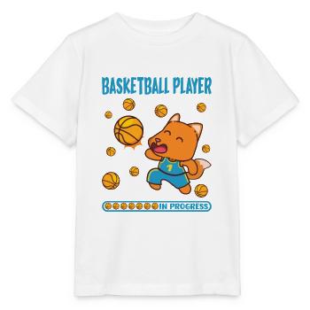 Basketballer Fox Basketball Player In Progress - Stanley/Stella MINI CREATOR Kids’ T-Shirt - white - Front - Maike (125cm)