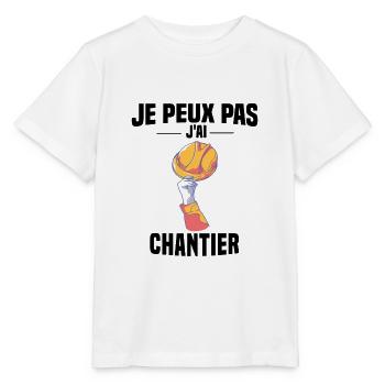 J'PEUX PAS J'AI CHANTIER - CASQUE DE CHANTIER - T-shirt bio MINI CREATOR Stanley/Stella Enfant - blanc - Devant - Maike (125cm)