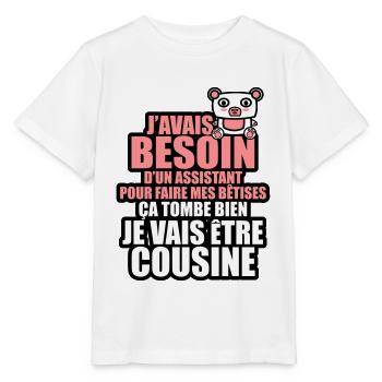 besoin d'un assistant pour mes bêtises cousine - T-shirt bio MINI CREATOR Stanley/Stella Enfant - blanc - Devant - Maike (125cm)