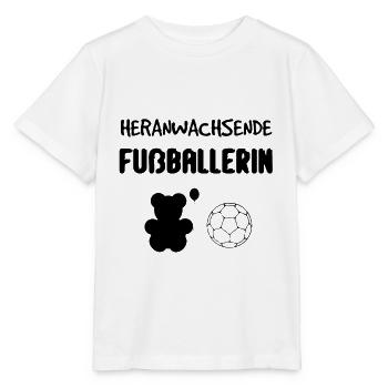 Heranwachsende Fußballerin Geschenk Geburt Baby - Stanley/Stella Kinder T-Shirt MINI CREATOR  - Weiß - Vorne - Maike (125cm)