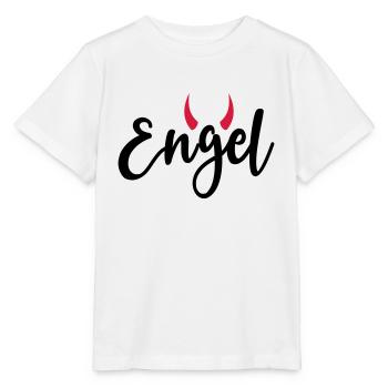 Kleiner Engel + Teufel Hörner launisch lieb frech - Stanley/Stella Kinder T-Shirt MINI CREATOR  - Weiß - Vorne - Maike (125cm)