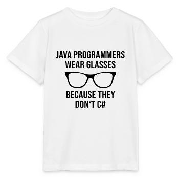 Programmer Java Entwickler Brille - Stanley/Stella Kinder T-Shirt MINI CREATOR  - Weiß - Vorne - Maike (125cm)