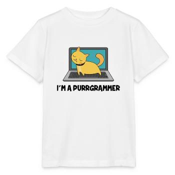 Katze Programmierer Fell Computer Nerd Geschenk - Stanley/Stella Kinder T-Shirt MINI CREATOR  - Weiß - Vorne - Maike (125cm)