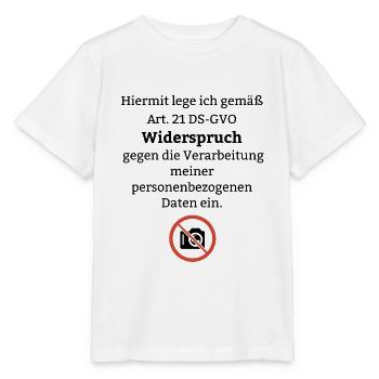 Datenschutz Lustiger Spruch DSGVO Event Foto Jura - Stanley/Stella Kinder T-Shirt MINI CREATOR  - Weiß - Vorne - Maike (125cm)