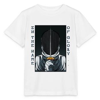 In The Name Of Glory | Fencing Fencer Gift - Stanley/Stella MINI CREATOR Kids’ T-Shirt - white - Front - Maike (125cm)