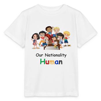Nationalität Mensch Menschenrechte T-Shirt - Stanley/Stella Kinder T-Shirt MINI CREATOR  - Weiß - Vorne - Maike (125cm)