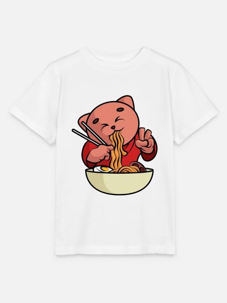 Katze Ramen Japan - Stanley/Stella Kinder T-Shirt MINI CREATOR  - Weiß