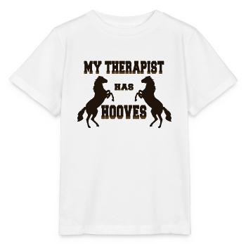 Horses My therapist has hooves Horse gift shirt - Stanley/Stella MINI CREATOR Kids’ T-Shirt - white - Front - Maike (125cm)