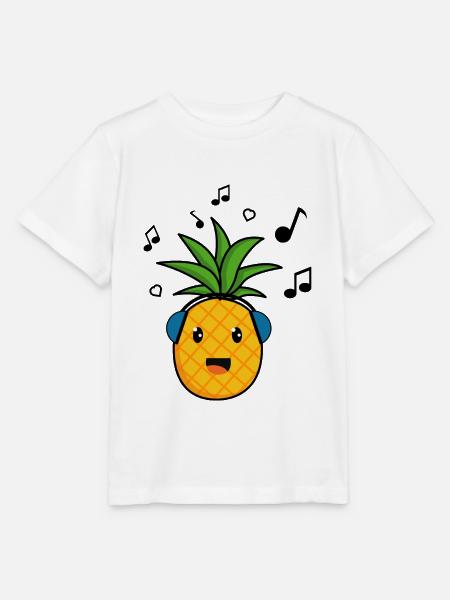 Musical Pineapple , Ananas - Stanley/Stella Kinder T-Shirt MINI CREATOR - Weiß