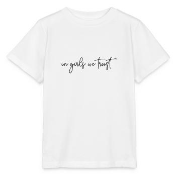 Chez les filles, nous faisons confiance à une typographie générale - T-shirt bio MINI CREATOR Stanley/Stella Enfant - blanc - Devant - Maike (125cm)