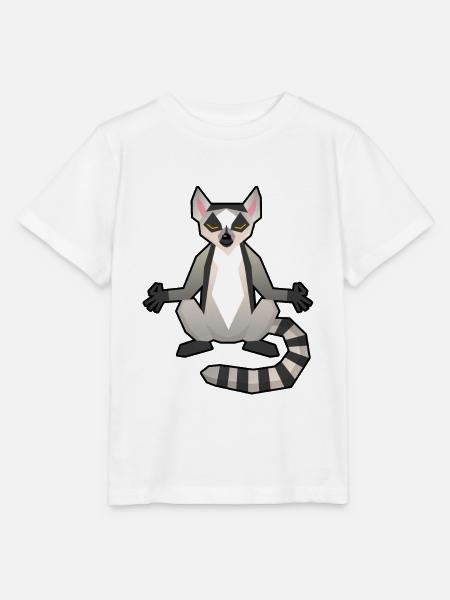 Lemur Meditation - Stanley/Stella Kinder T-Shirt MINI CREATOR  - Weiß