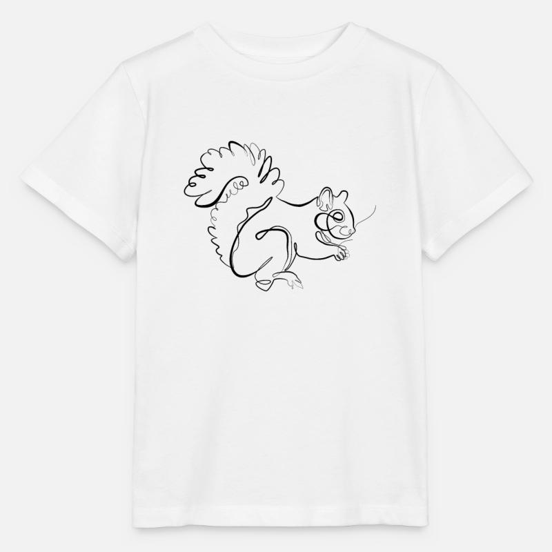 Squirrels - one line drawing - Stanley/Stella MINI CREATOR Kids’ T-Shirt - white
