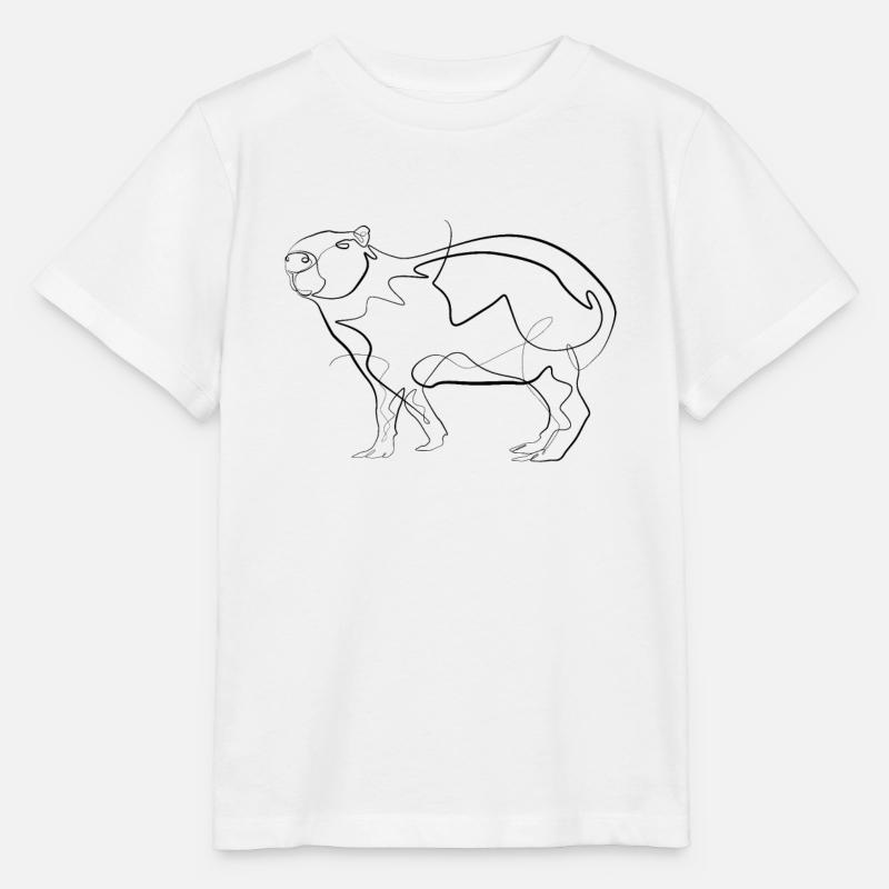 Capybara cochon d’eau - one line drawing - T-shirt bio MINI CREATOR Stanley/Stella Enfant - blanc