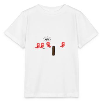 Oiseaux Wifi - Oiseaux Wi-Fi - T-shirt bio MINI CREATOR Stanley/Stella Enfant - blanc - Devant - Maike (125cm)