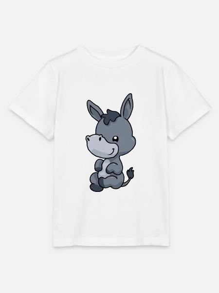 Kleiner Comic Esel - Stanley/Stella Kinder T-Shirt MINI CREATOR - Weiß