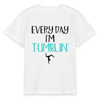 Gymnaste Every Day I'm Tumblin ' - T-shirt bio MINI CREATOR Stanley/Stella Enfant - blanc - Devant - Maike (125cm)