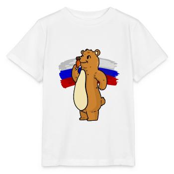 Russische beer en gebakken kip Russische beer en - Stanley/Stella Kinder-T-shirt MINI CREATOR  - wit - Voor - Maike (125cm)