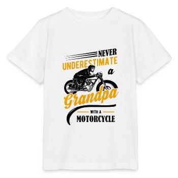 Grand-père avec une moto disant T-shirt - T-shirt bio MINI CREATOR Stanley/Stella Enfant - blanc - Devant - Maike (125cm)