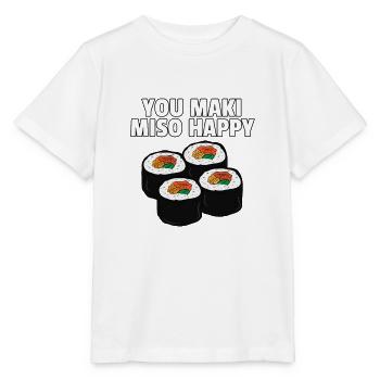 Sushi Maki Nigiri Chinesisch Stäbchen Geschenk - Stanley/Stella Kinder T-Shirt MINI CREATOR  - Weiß - Vorne - Maike (125cm)