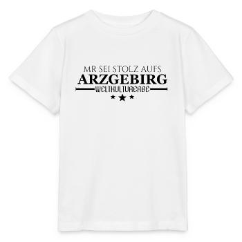 Patrimoine mondial Monts Métallifères Mr est fier de l’Arzgebirg - T-shirt bio MINI CREATOR Stanley/Stella Enfant - blanc - Devant - Maike (125cm)