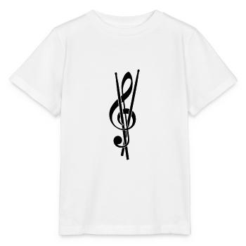 Schlagzeug Notenschlüsseln Musik Lustiges Geschenk - Stanley/Stella Kinder T-Shirt MINI CREATOR  - Weiß - Vorne - Maike (125cm)