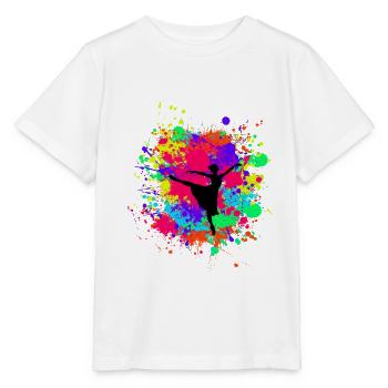 Schöne prima Ballerina in Farbkleckse Geschenk - Stanley/Stella Kinder T-Shirt MINI CREATOR  - Weiß - Vorne - Maike (125cm)