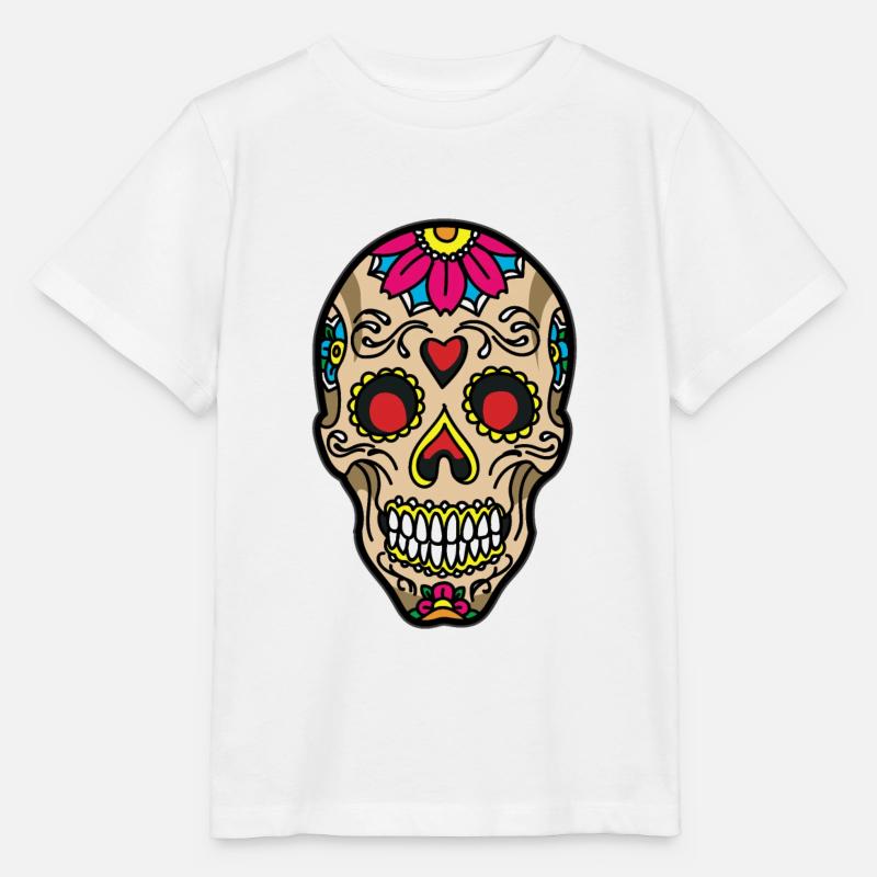 SUGAR SKULL TATTOO - Stanley/Stella MINI CREATOR Kids’ T-Shirt - white