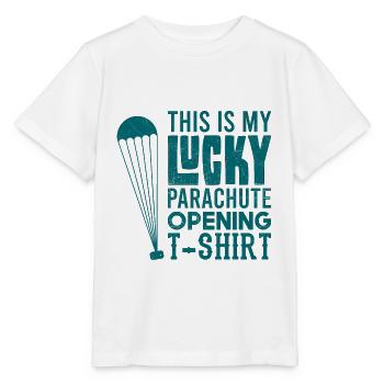 Fallschirmspringen Skydive Glücksshirt Skydiving - Stanley/Stella Kinder T-Shirt MINI CREATOR  - Weiß - Vorne - Maike (125cm)